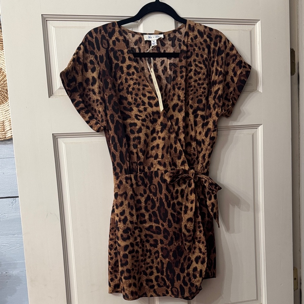 She + Sky Leopard Print Jumpsuit